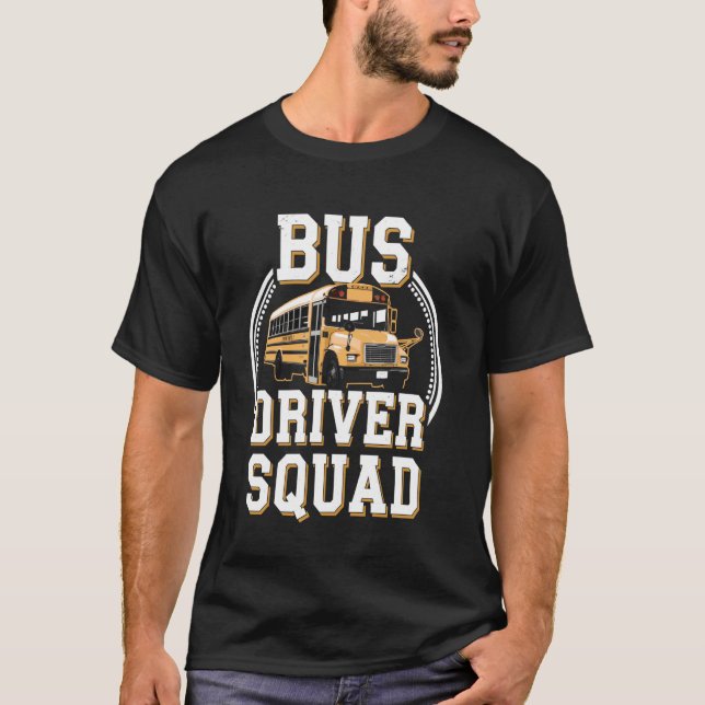Rolig Busschaufför för Skolbuss T Shirt (Framsida)
