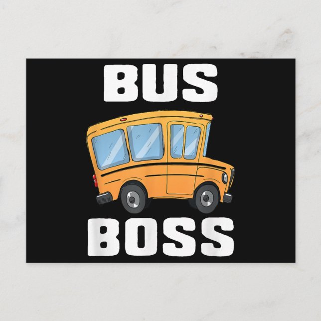 Rolig Busschef Skolbussförare Vykort (Framsida)