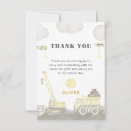 Rolig Byggkonstruktion Pojkarnas Födelsedagsfest Tack Kort