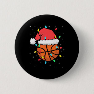 Rolig Bysketbyll-spelare Xmas Santa Hatt Bysketbyl Knapp