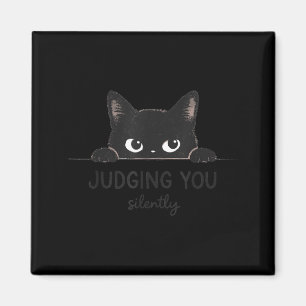 Rolig Ca Dömer Dig Tyst Retro Vintage Katt Magnet