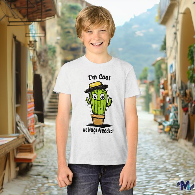 Rolig Cactus-Barn T-Shirt – Inga Kramar Behövs (Skapare uppladdad)