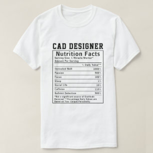 Rolig CAD-designer Näringsfakta Tech-arbetare T Shirt