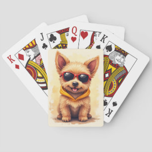 Rolig Cairn Terrier Kawaii Hund Casinokort