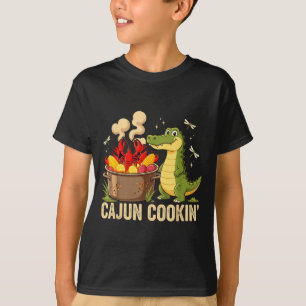 Rolig Cajun Louisiana-kokad alligator kräftor Mard T Shirt