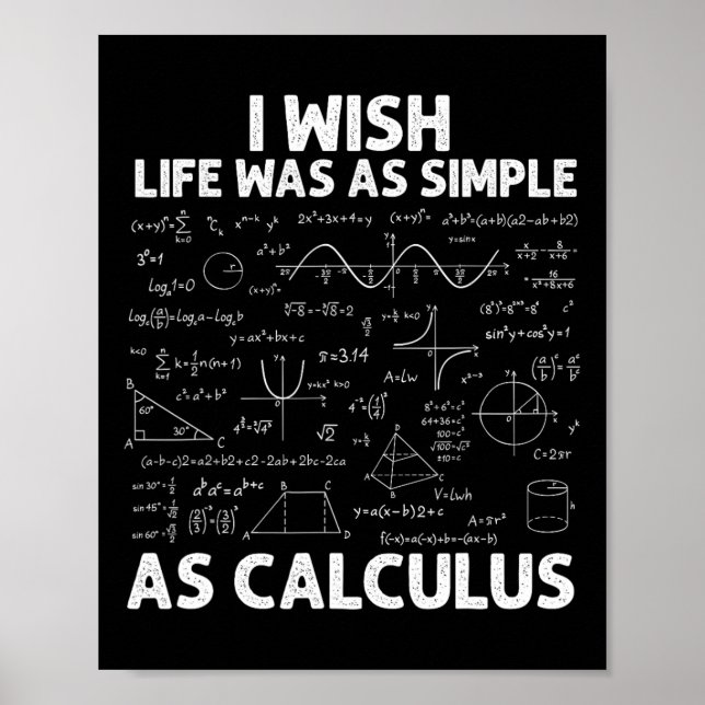 Rolig Calculus För Män Kvinnor Matematiklärare Mat Poster (Framsidan)