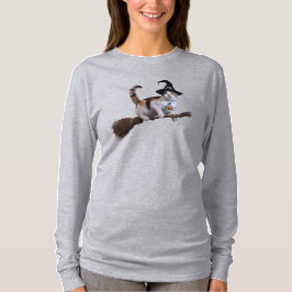 Rolig Calico Katt Häxa T Shirt
