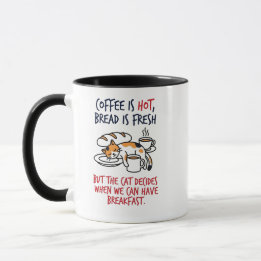 Rolig Calico Katt "Men Katten Bestämmer" Mugg