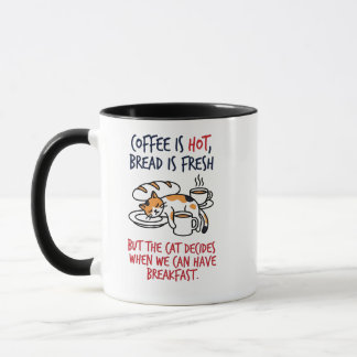 Rolig Calico Katt "Men Katten Bestämmer" Mugg
