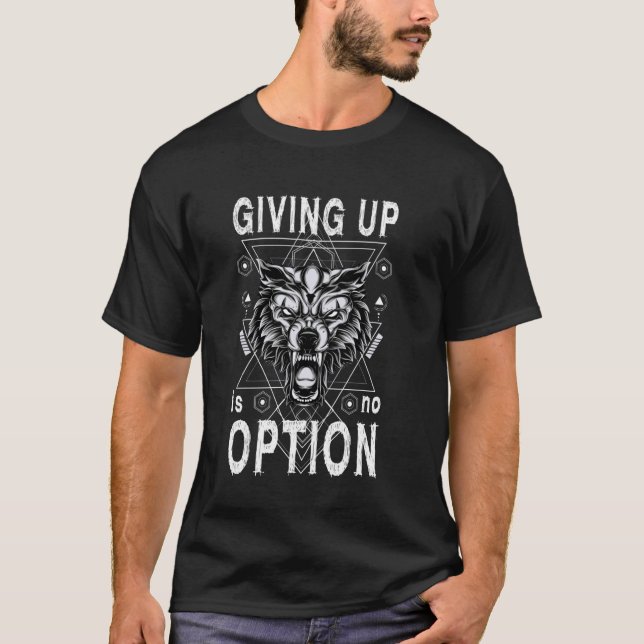 Rolig Calisthenics Ger Upp Varg Vit T Shirt (Framsida)