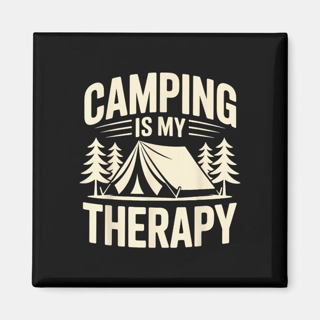 Rolig campare camping är min terapi  magnet (Framsidan)