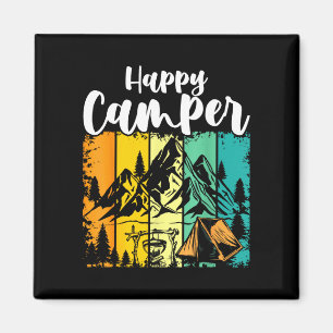 Rolig campare utomhusaktivitet campingälskare glad magnet