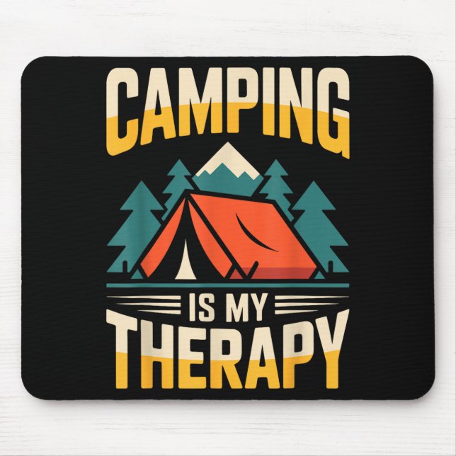Rolig camping är min terapi  musmatta (Framsidan)