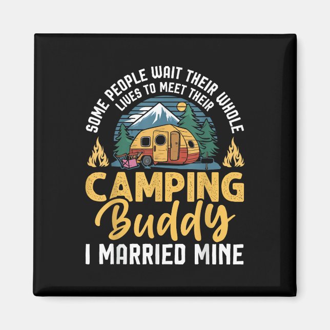 Rolig Camping Camper Par Camping Älskare Partner Magnet (Framsidan)