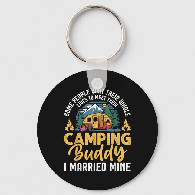 Rolig Camping Camper Par Camping Älskare Partner Nyckelring (Framsida)