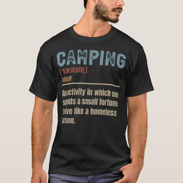 Rolig Camping Definition Camper Läger T Shirt (Framsida)