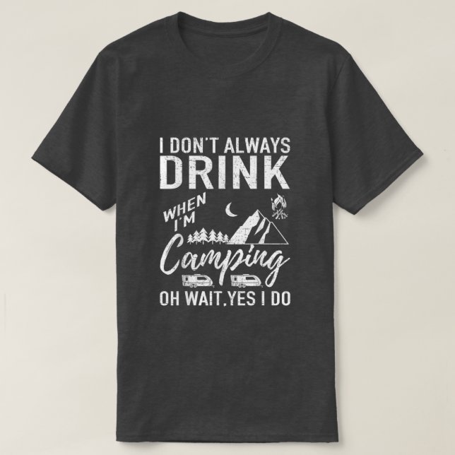 rolig camping dricker ordkonst t shirt (Design framsida)