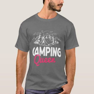 Rolig Camping Drottning Matchande Design retro T Shirt