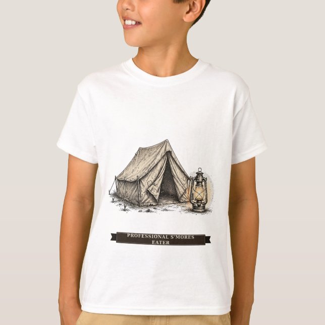 Rolig camping för barn t shirt (Framsida)