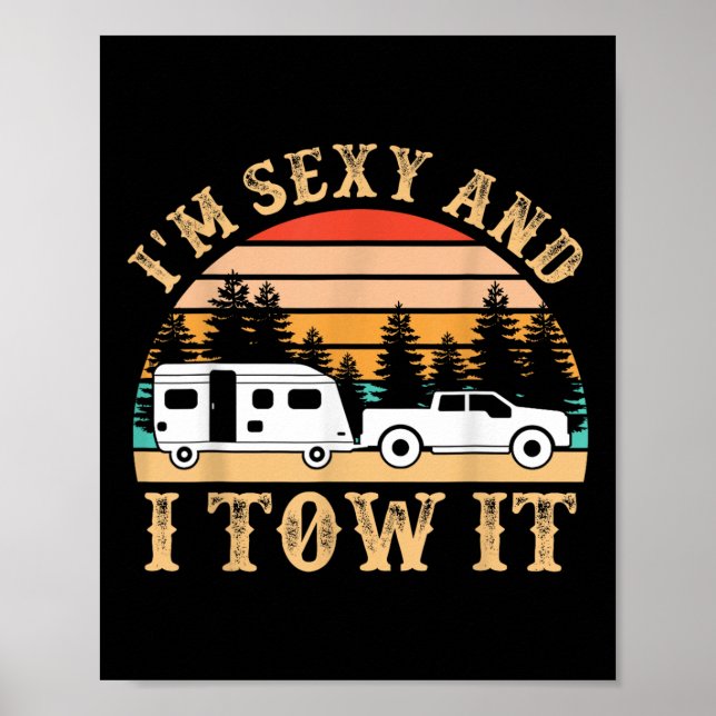 Rolig Camping Husbil Im Y Och Jag Bogserar Den Hus Poster (Framsidan)