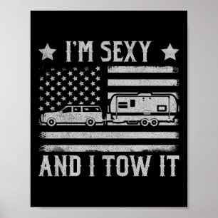 Rolig Camping Husbil Jag Är Y Och Jag Bogserar Den Poster