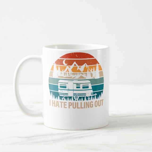 Rolig Camping Jag hatar att dra ut husvagn Resa Kaffemugg (Vänster)