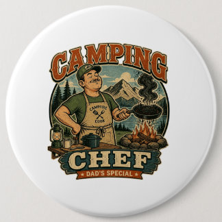 Rolig Camping Kökschef Pappas Speciella Vintage Pi Knapp
