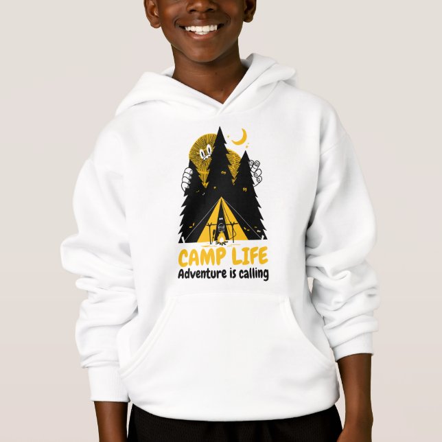 Rolig Camping Monster – Camp Liv Äventyr T Shirt (Framsida)