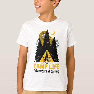 Rolig Camping Monster – Camp Liv Äventyr T Shirt