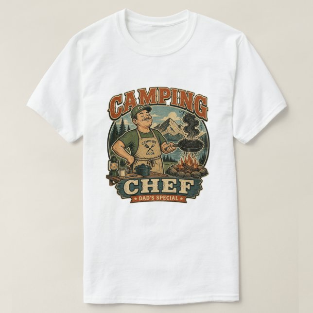 Rolig Camping T-Shirt för Campingkocken (Design framsida)