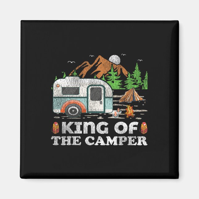 Rolig Camping T-Shirt Kung över Campingen  Magnet (Framsidan)