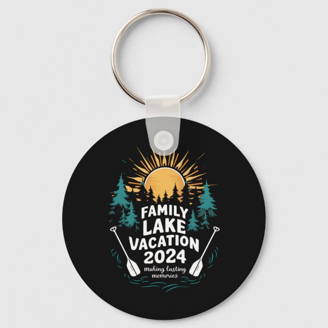 Rolig Camping Vandrande Stuga 2024 Familj Sjön Sem Nyckelring (Framsida)