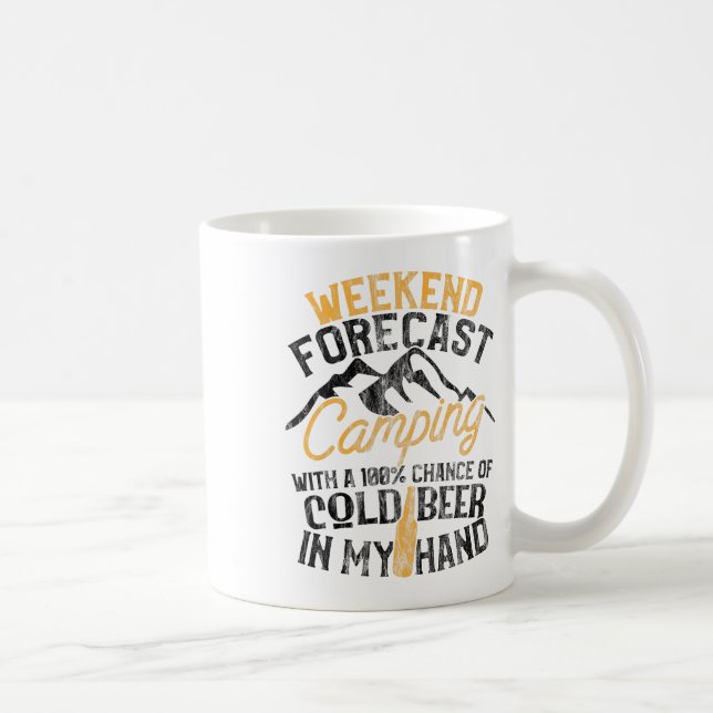 Rolig Camping Weekend Prognos 100% Chans Öl  Kaffemugg (Höger)
