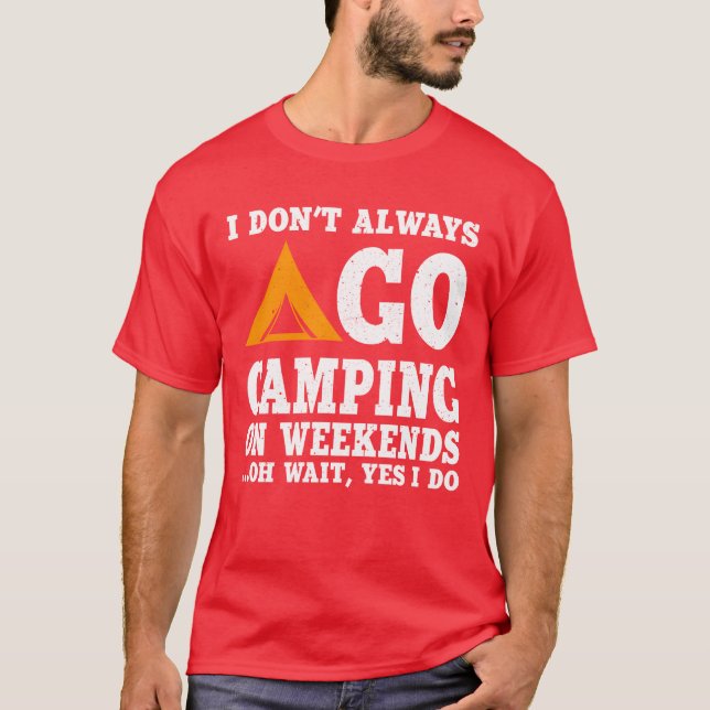 Rolig campingälskare design retro t shirt (Framsida)