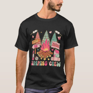 Rolig campingbesättning lägereld matchande familj t shirt