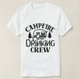 Rolig Campingfest med Drickande Kompisgäng T Shirt