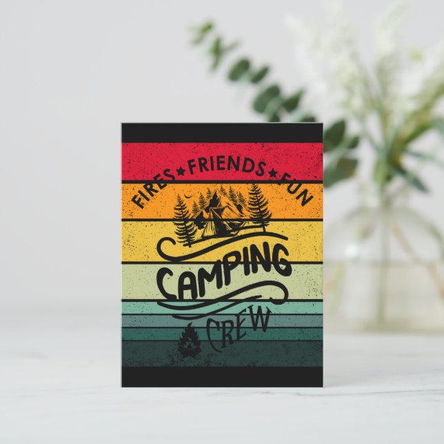 Rolig campingsläktar slogan roliga kamratresenärer vykort (Stående Fram)