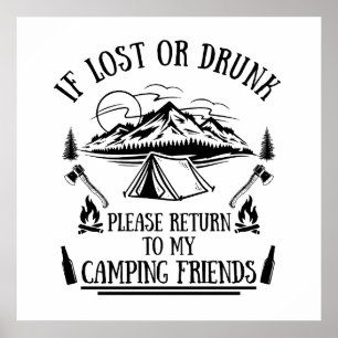 Rolig campingslogan campingtillbehör dricksramsor poster