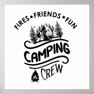 Rolig campingslogan för kamrater poster
