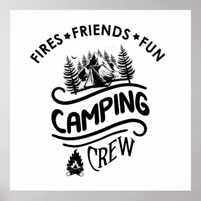 Rolig campingslogan för kamrater poster (Framsidan)