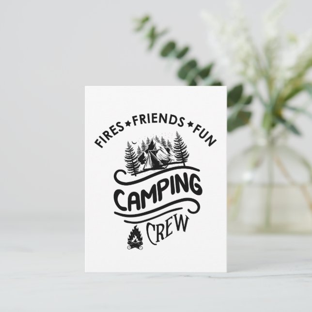 Rolig campingslogan för kompisar som campar vykort (Stående Fram)