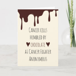 Rolig cancerpatient, choklad cancerkämpe kort