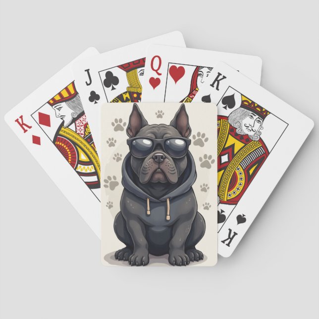 Rolig Cane Corso Kawaii Hund Casinokort (Baksidan)