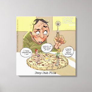 Rolig Canvastryck Filosofi Deep Dish Pizza