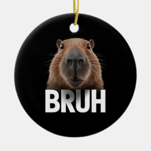 Rolig Capybara Bruh Julgransprydnad Keramik