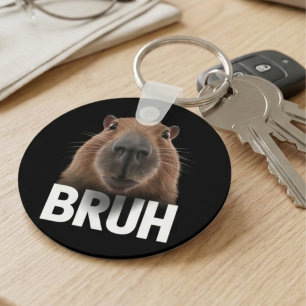 Rolig Capybara Bruh Meme Djur Ansikte Nyckelring