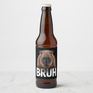 Rolig Capybara Bruh  Ölflaska Etikett