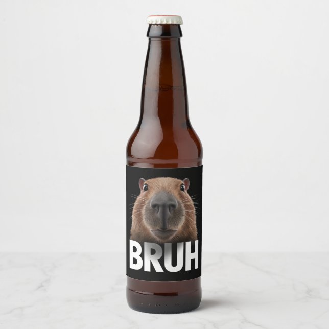 Rolig Capybara Bruh  Ölflaska Etikett (Framsida)