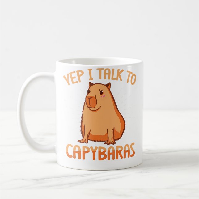 Rolig Capybara Carpincho Ja Jag Pratar Med Capybar Kaffemugg (Vänster)