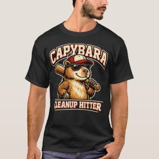 Rolig Capybara Cleanup Hitter Baseball T Shirt